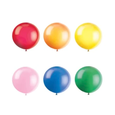 Image of Assorted Color Premium Latex Balloons (91cm) Pack of 6 Perfect for Parties &amp; Events