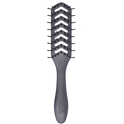 Image of Denman D200 Flexible Vent Brush For Blow Drying Styling Hair Wet Dry Curly Thick Straight Women and Men (Pewter)