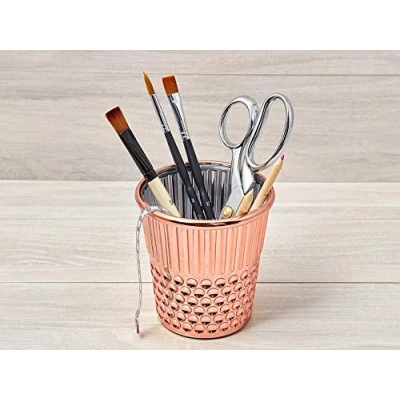 Image of Hemline Thimble Desk Organiser Rose Gold Pens Pencils Holder Crafts Gift