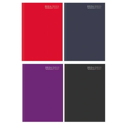 Image of A5 Academic Diary 2025 2026 Week to View Hardback Case Bound ASSORTED