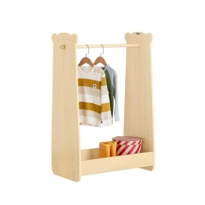 Image of SoBuy Children Kids Clothes Rack Wardrobe Closet with Hanging Rail Natural W71 x D40 H110cm KMB102 N