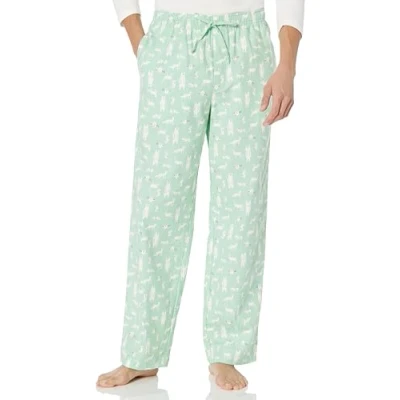 Image of Amazon Essentials Men&#039;s Flannel Pyjama Trousers (Available in Big &amp; Tall), Mint Green Forest Animals, S