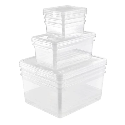 Image of keeeper Storage Boxes with Air Control System, 8 piece set, 3x 1,7 l, 2x 5,6 18 Bea, Transparent