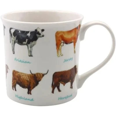 Image of The Leonardo Collection LP95170 Ceramic Mug Cattle Breeds design 1 Pc, White