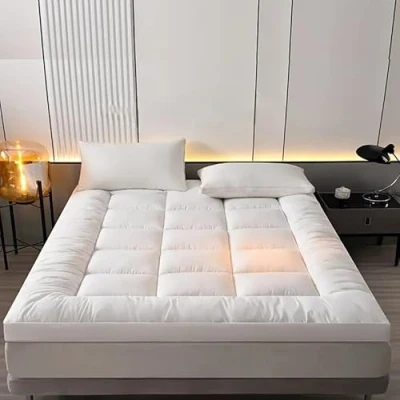 Image of MH Traders Mattress Topper 4ft Small Double Bed 10cm Thick Quality Quilted Topper, Extra Deep Soft Microfibre, Breathable, Elasticated Straps for