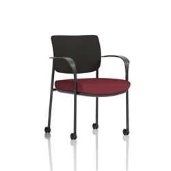 Image of Brunswick Deluxe Black Fabric Back Frame Seat Chilli Arms/Castors