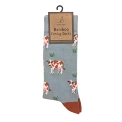 Image of Bartleby Ladies Funky Bamboo Socks Brown Cow