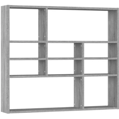 Image of vidaXL Wall Shelf Grey Sonoma 90x16x78 cm Engineered Wood