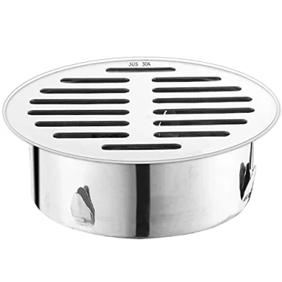 Image of Prmape Removable Floor Drain Filter, Stainless Steel Shower Cover for Outdoor Balcony Yard Use (160 Flat Mouth)
