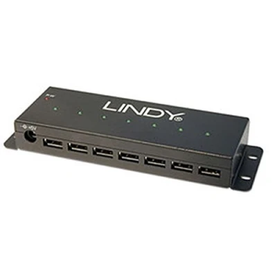 Image of LINDY USB Hub 7 Port Industrial 2.0 Metal