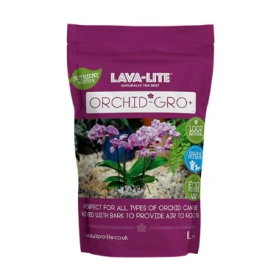 Image of Lava Lite Orchid Gro+ Medium for Healthy Blooms and Growth, Specialist Care Perfect All Orchids Available in 1 Ltr or 3 (1Ltr)