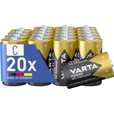 Image of VARTA Power on Demand C Baby Batteries (20 pack, economy pack smart, flexible and powerful, for mobile end devices e.g. computer accessories, Smart Home or torches)