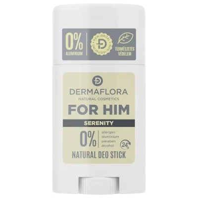 Image of Dermaflora For Him Deo Stick Serenity 50ml 0% Aluminium, Paraben Free, Allergen 24 Hour Odour Protection, Sensitive Skin Formula