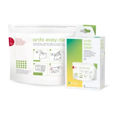 Image of ARDO Easy Clean Microwave Steriliser Bag. Fast, Cleaning of Breast Pump Parts &amp; Accessories. Steam Sterilising Bags for Travel Home. Baby Bottle/Breastpump Portable (Pack 5)