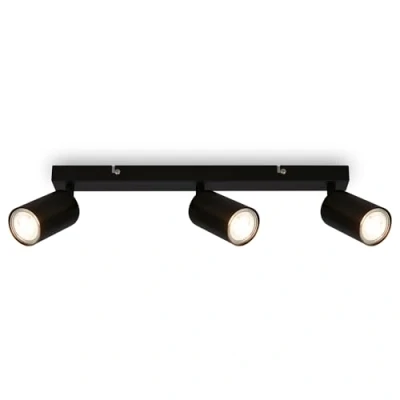 Image of BRILONER 3 GU10 Spotlight Ceiling Lights, max 9W, On/Off, spot Lights Ceiling, Living Room, Kitchen for Bedroom, 44 cm, Black