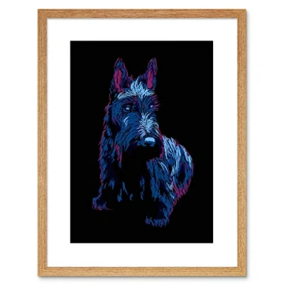Image of Wee Blue Coo PAINTING SCOTTISH TERRIER SCOTTIE DOG CUTE PUPPY FRAMED PRINT F97X6297