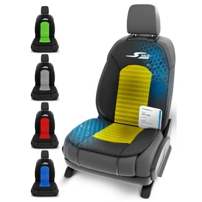Image of Walser car Comfort seat cover S Race, Rated Very Good* universal and protective pad, protector for cars vans, yellow/black