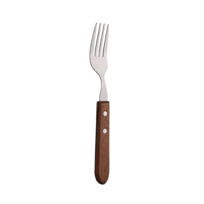 Image of Utopia Wooden Studded Handle Steak Fork Set of 12 For Steaks and Pizzas