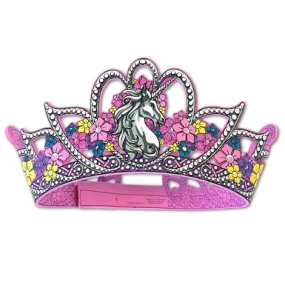 Image of Liontouch Unicorn Princess Crown for Girls Pink Pretend Play Foam Toy In Medieval Style Toddlers With Flower Decoration Dress Up, Cosplay &amp; Royal Costumes Kids Size adjustable