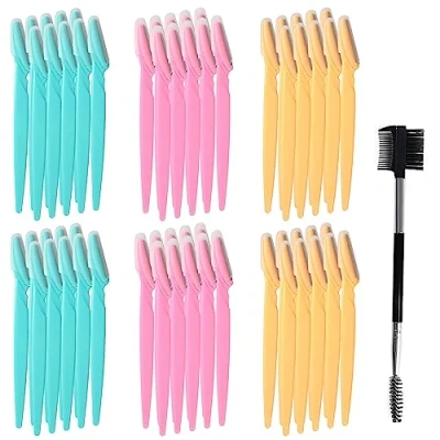 Image of 60pcs Eyebrow Razors Women,Dermaplaning Blades for Face,Hair Remover Shaver, Exfoliating Dermaplaning Tool Shaver Trimmer Shaper Women and Men