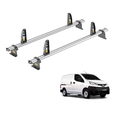 Image of Van Guard Roof Rack for Nissan NV200 (2009+) 2 Aluminium Bars &amp; 4 Load Stops VG282