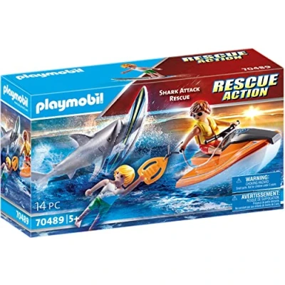 Image of PLAYMOBIL Shark Attack and Rescue Boat