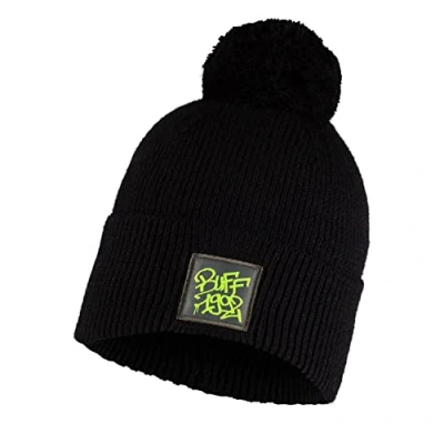 Image of Buff Knitted Beanie DEIK BLACK Unisex One size