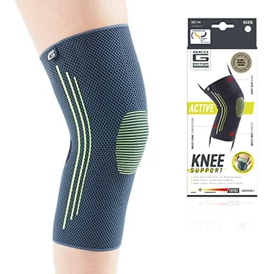 Image of Neo G Knee Support for Running Sports Brace Compression Sleeve Breathable, Lightweight, Elastic Bandage Sprains, Strains, Injury Recovery, Joint Pain S