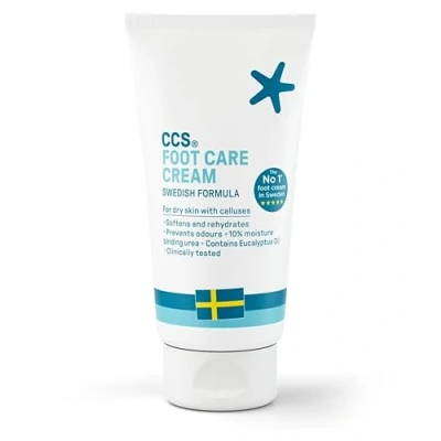 Image of CCS Professional Foot Care Cream for Cracked Heels and Dry Skin 75 ml with 10% Urea Eucalyptus Oil Moisturise Soften Hard, Rough Callused Feet