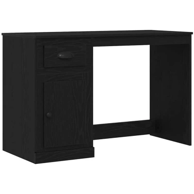 Image of vidaXL Desk with Storage Black Oak 50x115x75 cm Engineered Wood