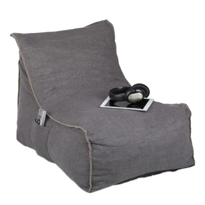 Image of Relaxdays, Backrest, XXL, Floor Cushion for Adults, Soft, Indoors, Foam Filling, Giant Beanbag Couch, Grey, Cotton, 62 x 63 90 cm