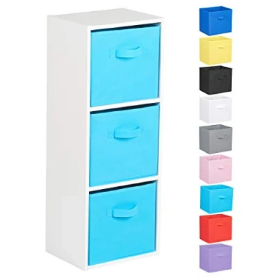 Image of Hartleys 3 Tier White Cube Unit Choice of Storage Boxes