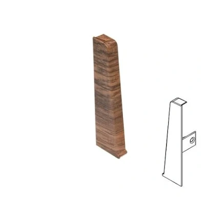 Image of Plastic Skirting Board High Line 2.5m PVC Left End Cap Cantabrian Oak 236