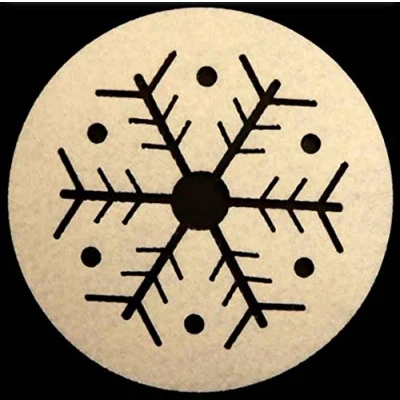 Image of CONCEPT4U® 8 Christmas Ivory Cream Felt Coaster Drink Cup Mug Snowflake Festive Table Decoration Place Mat Pad