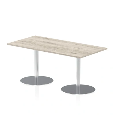 Image of Italia 1600x800mm Poseur Rectangular Table Grey Oak Top 725mm High Leg