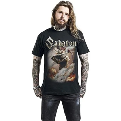 Image of CKR Sabaton Shiroyama T Shirt Black Men O Neck Brand Shirts Short Sleeve Printed S