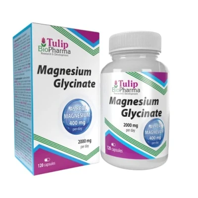 Image of Tulip BioPharma Magnesium Glycinate 2000mg Per Serving 120 Capsules, Certificate of Analysis by AGROLAB Germany, Pure, No Fillers or Bulkers