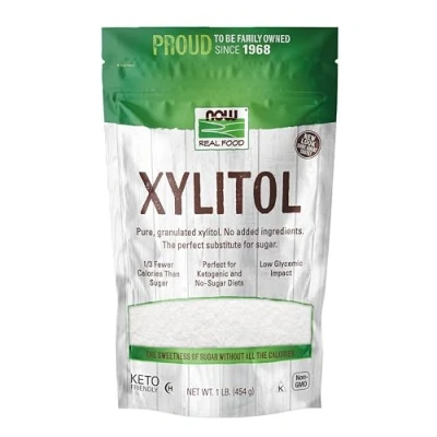 Image of NOW Foods Xylitol 1 lb 100% Natural Sweetener 1/3 Fewer Calories Than Sugar 2 Pack