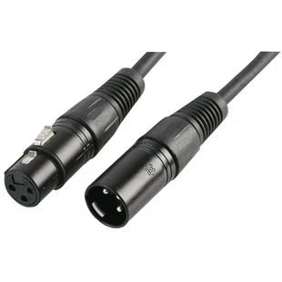 Image of PULSE PLS00268 DMX Lead, 3 Pin XLR Male to Female, 5m Black