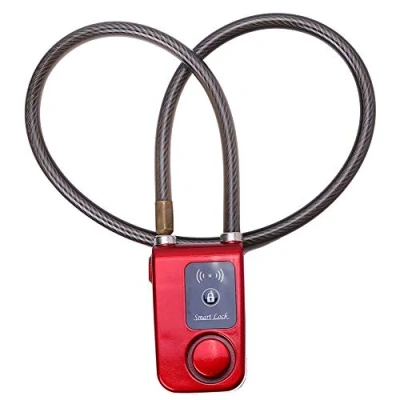 Image of Bike Lock, APP Control Bluetooth Smart Lock Anti Theft Alarm Chain with 105dB for iOS and Android System, Bicycle, Motorcycle, Gates (Red)