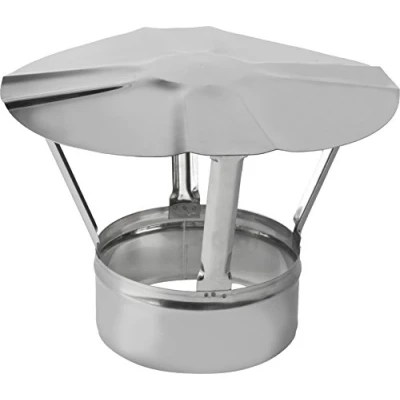 Image of Stainless Steel Chimney Cowl Stove Pipe Rain Cover Protector Cap Pot (80mm)