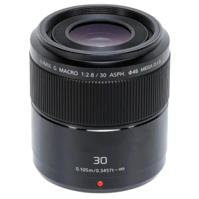 Image of Panasonic LUMIX H HS030E 30 mm Macro Camera Lens Black