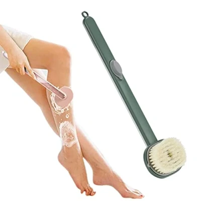 Image of Gefemini Liquid Bath Brush with Long Handle, Detachable Back Soap Dispenser Body Wash Handled for Massage Cleaning Exfoliating Care Shower