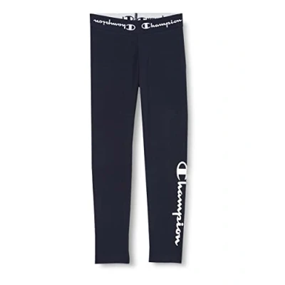 Image of Champion Girl&#039;s American Classics Waist Logo Leggings, Navy Blue, 3 4 Years