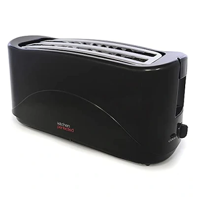 Image of KitchenPerfected 4 Slice Long Slot Toaster Black E2112BK