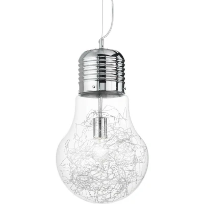 Image of Luce Max Light Bulb Shape Large Ceiling Pendant 1 Chrome, E27
