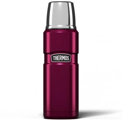 Image of Thermos Stainless King 470ml Multi Purpose Flask Original Style can be used as Travel Mug or Insulated Water Bottle for Daily Commute &amp; Weekend Adventures Raspberry, 5 Year Warranty
