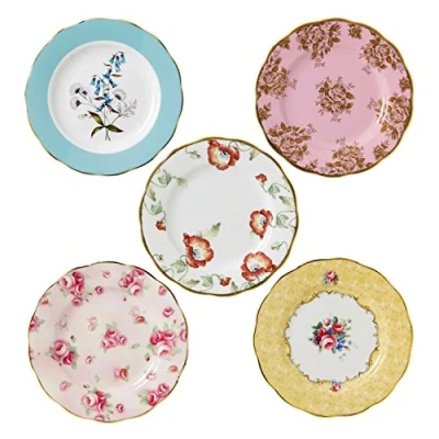 Image of 100 Years 1950 1990 Plate 20cm/8in, Set of 5, Multi