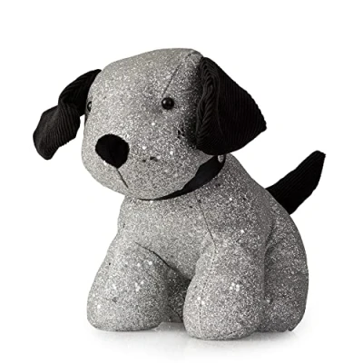 Image of Blue Canyon Sammy Sparkle Door Stop Sand Stuffed Stopper Heavy Animals 1kg Polyester Fabric for Bedroom, Drawing Room, Outdoor Elegant Home Décor (Grey)