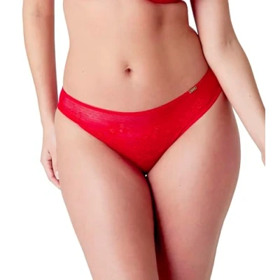 Image of Gossard Women&#039;s Glossies Lace Brief, Red (Chilli Red), XS